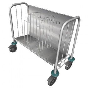 CHARIOT ASSIETTES INOX, 200 ASSIETTES D.260MM 