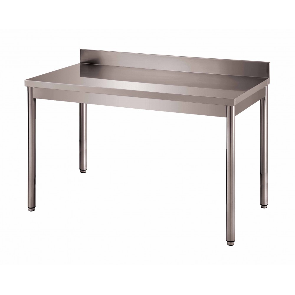 TABLE ADOSSEE DEMONTABLE INOX, PIEDS RONDS Hauteur (en mm):850 TABLE ADOSSEE DEMONTABLE INOX, PIEDS RONDS Hauteur (en mm):850