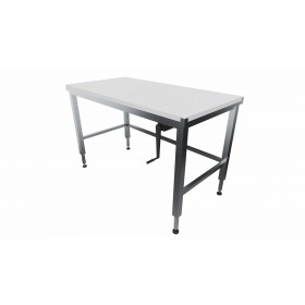 TABLE DE DECOUPE INOX 304 CENTRALE, DESSUS POLY  Longueur (en mm):1000 Largeur (en mm):600