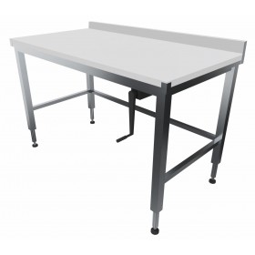 TABLE DE DECOUPE INOX 304 ADOSSEE, DESSUS POLY   