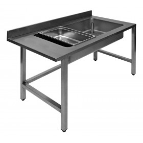 TABLE DE DEBOITAGE INOX 304 ADOSSEE, 1 CUVE 