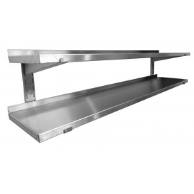 ETAGERE MURALE INOX 304 PLEINE S/2 CREMAILLERES  