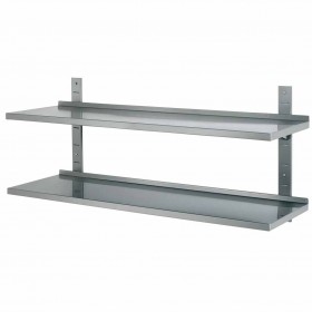 ETAGERE MURALE INOX PLEINE SUR CREMAILLERES  Largeur (en mm):400