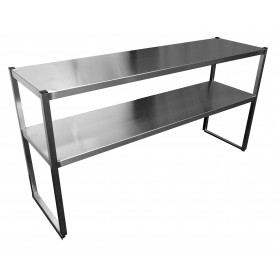 ETAGERE SUR COLONETTES INOX 304, 2 NIVEAUX  