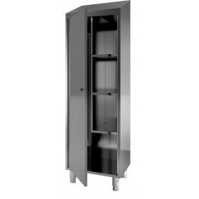 ARMOIRE BALAIS INOX 1 PORTE, TOIT 