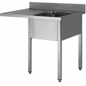 PLONGE INOX SOUDEE, ENCASTREMENT LV, 1 BAC Longueur (en mm):700 Largeur (en mm):700 Egouttoir:AUCUN