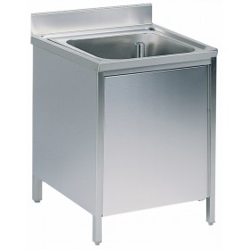 PLONGE INOX SOUDEE, ENCASTREMENT LV, 1 BAC Longueur (en mm):700 Largeur (en mm):700 Egouttoir:AUCUN