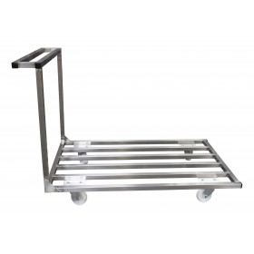 CHARIOT PLATEFORME INOX 304 PLATEAU BARREAUDE 