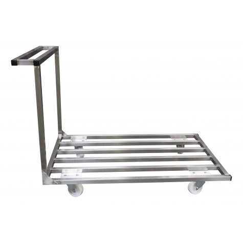 CHARIOT PLATEFORME INOX 304 PLATEAU BARREAUDE 