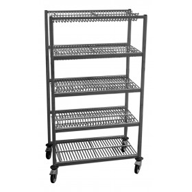 CHARIOT D'EGOUTTAGE INOX BACS ET PLATEAUX 