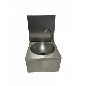 LAVE-MAINS INOX 304, CUVE RONDE, DOSSERET AMOVIBLE 