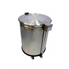 BAC A DECHETS 105L INOX ROULANT (2 ROULETTES) 