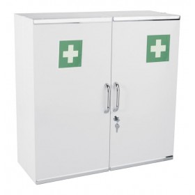 ARMOIRE A PHARMACIE MURALE EN ACIER PEINT BLANC 