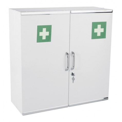 ARMOIRE A PHARMACIE MURALE EN ACIER PEINT BLANC 