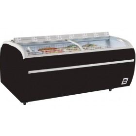 Réfrigérateur / congélateur de supermarché noir – réf. TWIN 220B-CF
