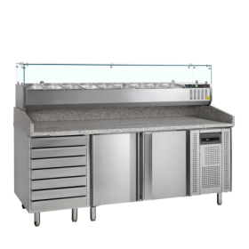 Table à pizza avec module pour garniture PT1310 + GVC38-200 2 p