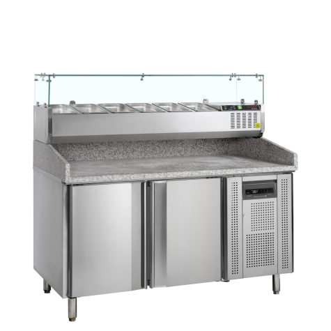 Table à pizza avec module pour garniture PT1200 + GVC38-150