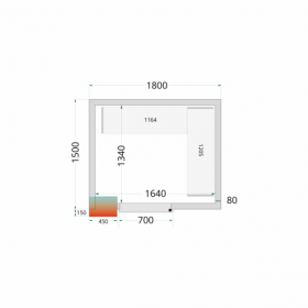 Panneaux de chambre froide 80 mm CR 180x150x212 NF