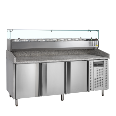 Table à pizza avec module pour garniture PT1300 + GVC38-200