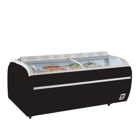 Congélateur de supermarché noir TWIN 220B-F | CHR Direct
