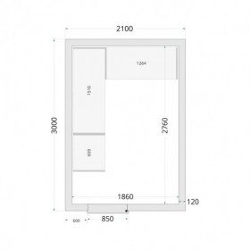Panneaux de chambre froide 80 mm CR 210x300x220 WD