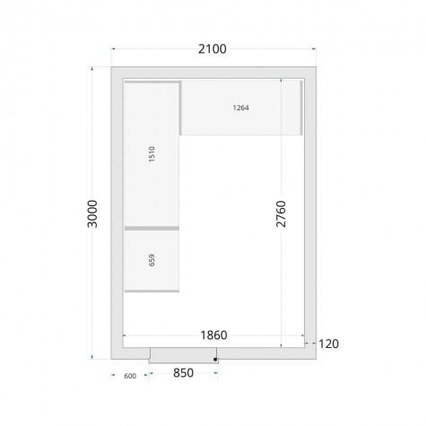 Panneaux de chambre froide 80 mm CR 210x300x220 WD