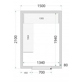 Panneaux de chambre froide 80 mm CR 150x210x220 | CHR Direct