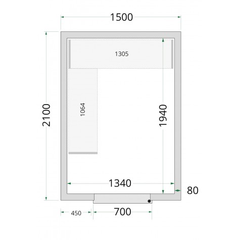 Panneaux de chambre froide 80 mm CR 150x210x220 | CHR Direct