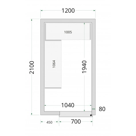 Panneaux de chambre froide 80 mm CR 120x210x220 | CHR Direct