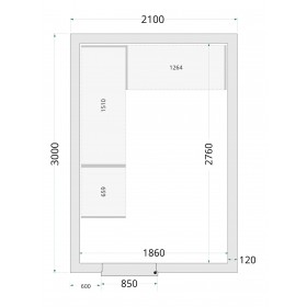 Panneaux de chambre froide 120 mm CR 210x300x220 WD