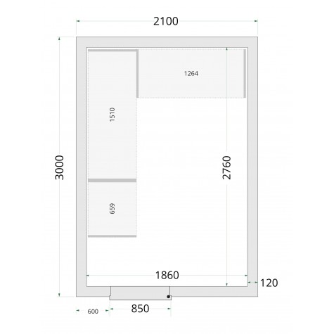 Panneaux de chambre froide 120 mm CR 210x300x220 WD