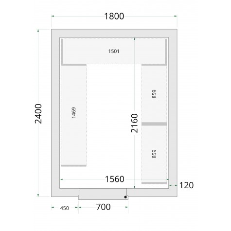 Panneaux de chambre froide 120 mm CR 180x240x220 | CHR Direct