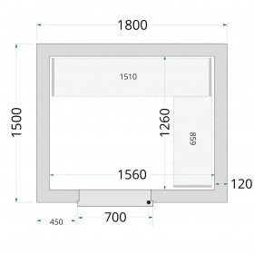 Panneaux de chambre froide 120 mm CR 180x150x220 | CHR Direct