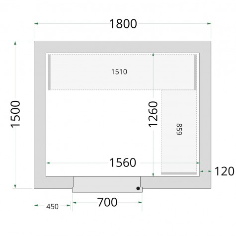 Panneaux de chambre froide 120 mm CR 180x150x220 | CHR Direct