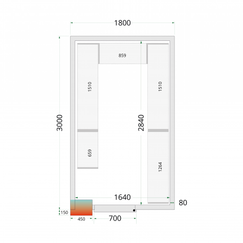 Panneaux de chambre froide SEUL EP120 mm 180X300 – Tefcold