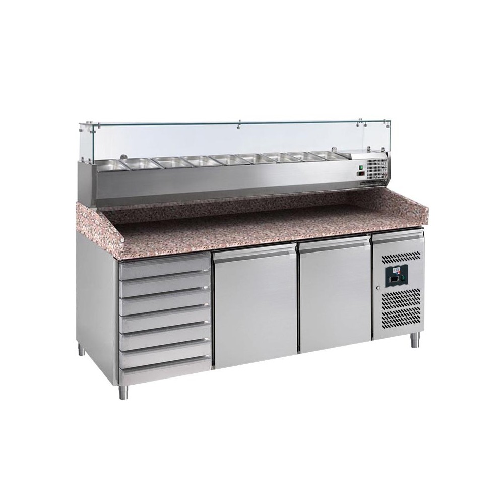 MEUBLE PIZZAS 2 P. 600X400MM+7TIROIRS, +2/+8°C MEUBLE PIZZAS 2 P. 600X400MM+7TIROIRS, +2/+8°C