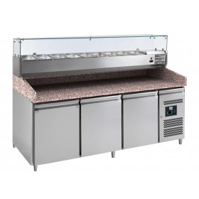 MEUBLE PIZZAS, 3 P. 600X400 MM, +2/+8°C, GAZ R290 