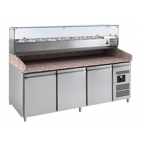 MEUBLE PIZZAS, 3 P. 600X400 MM, +2/+8°C, GAZ R290 