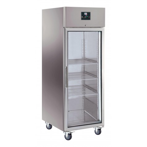 ARMOIRE REFRIGEREE INOX, 1 PORTE VITREE 650 LITRES 